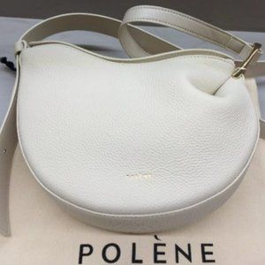Polene Tonca TEXTURED White Crossbody Bag New